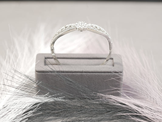 Elegant White Gold Diamond Bangle Bracelet