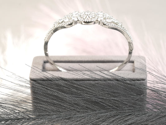 14K White Gold Fan-Style Marquise Diamond Bracelet